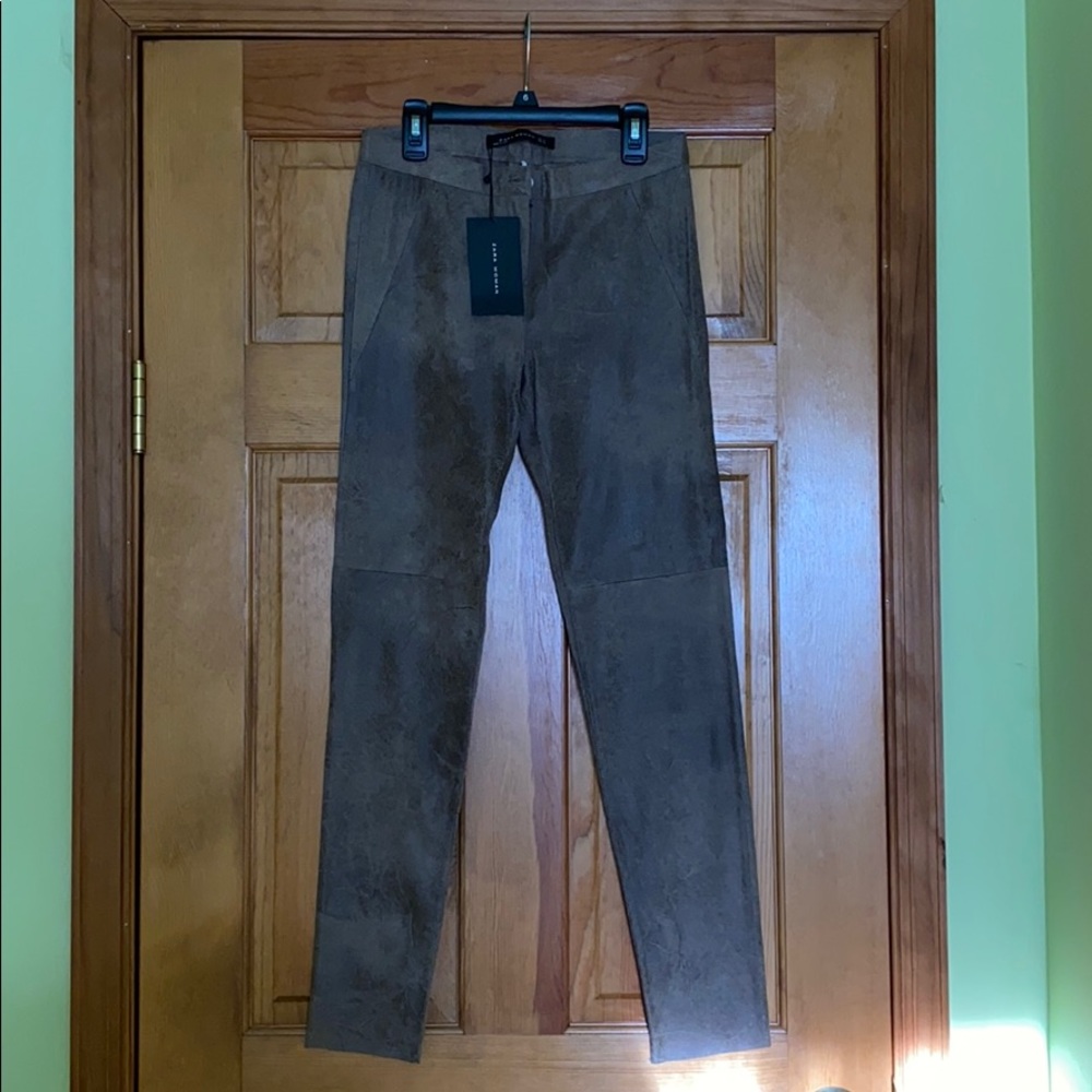 Zara suede like leggings taupe NWT